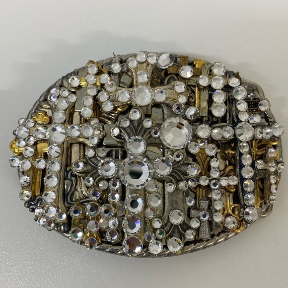 Cross Diamond Rhinestone Buckle - Picture 1 of 5